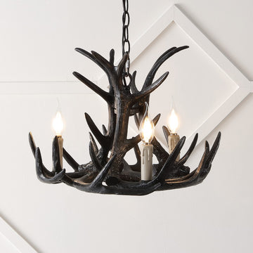Rudolph Adjustable Resin Antler LED Chandelier